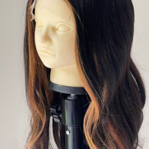 tshego: 5x5 straight wavy mocha color wig
